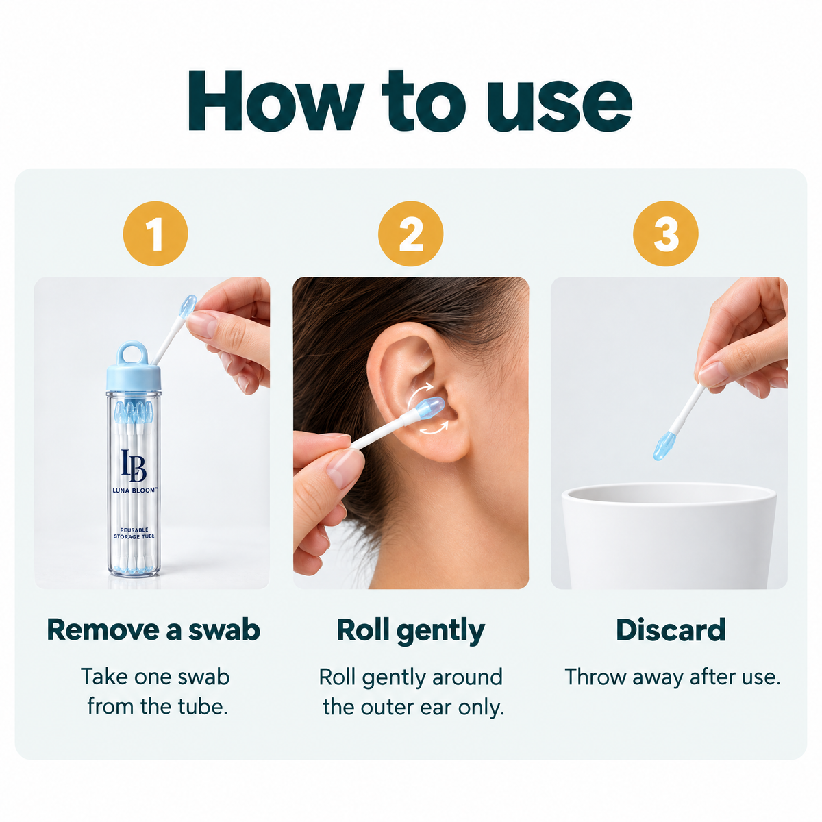 Sticky Ear Cleaner Swabs Kit – how to use