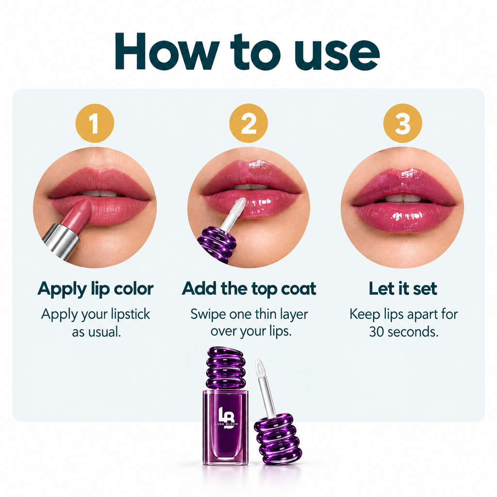 Transfer-Proof Lip Color Top Coat – how to use