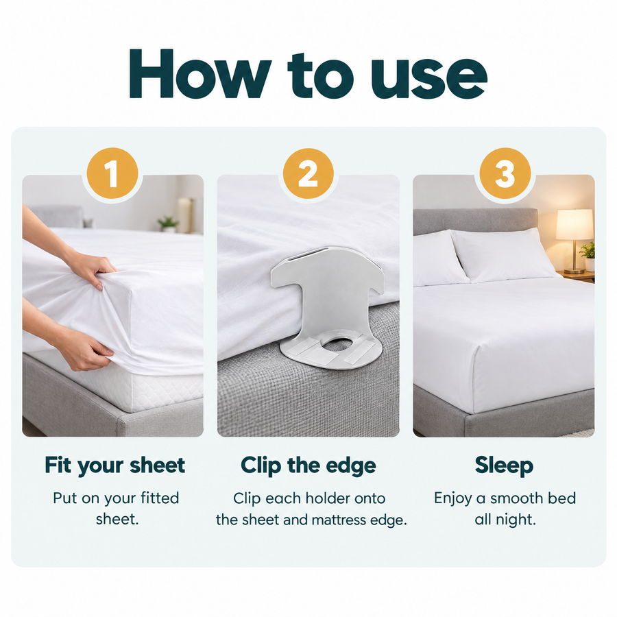 Heavy-Duty Bed Sheet Clips – how to use