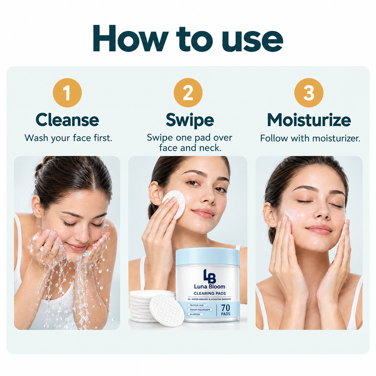 Exfoliating Facial Clearing Pads – how to use