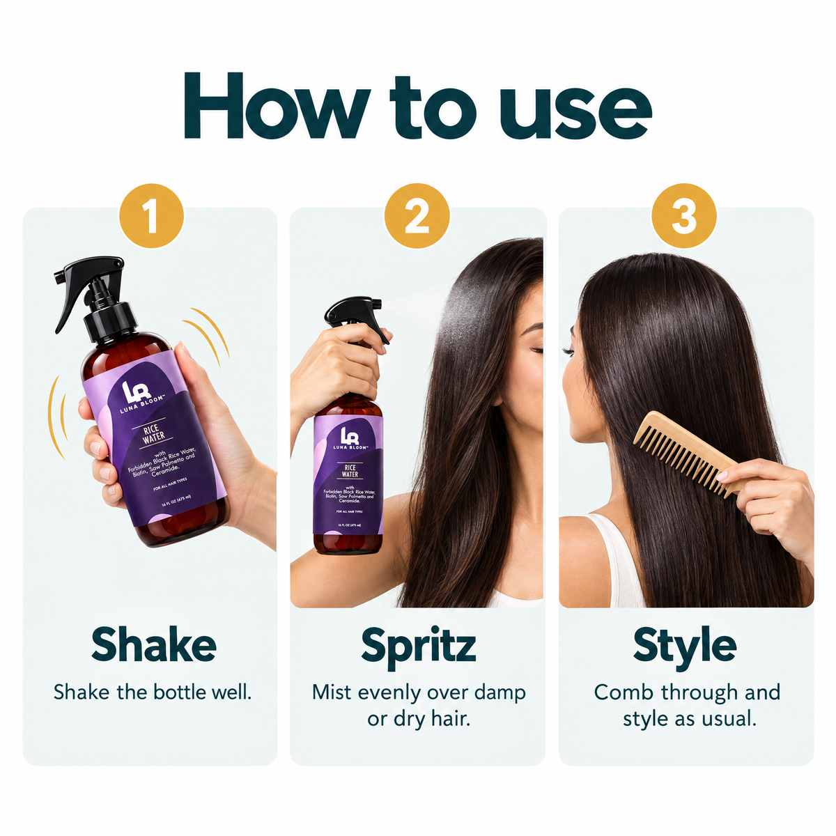 Black Rice Strengthening Hair Mist – how to use