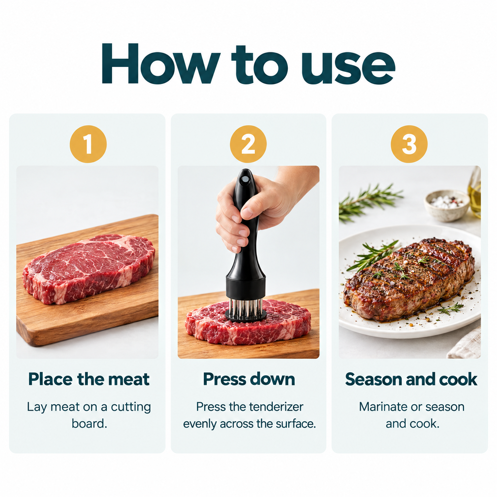 Stainless Steel Needle Meat Tenderizer – how to use