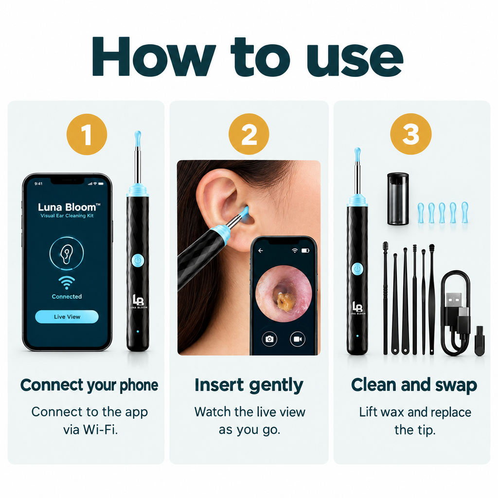 Visual Ear Cleaning Kit with Camera – how to use