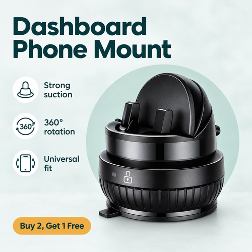 360° Dashboard Phone Mount – highlights