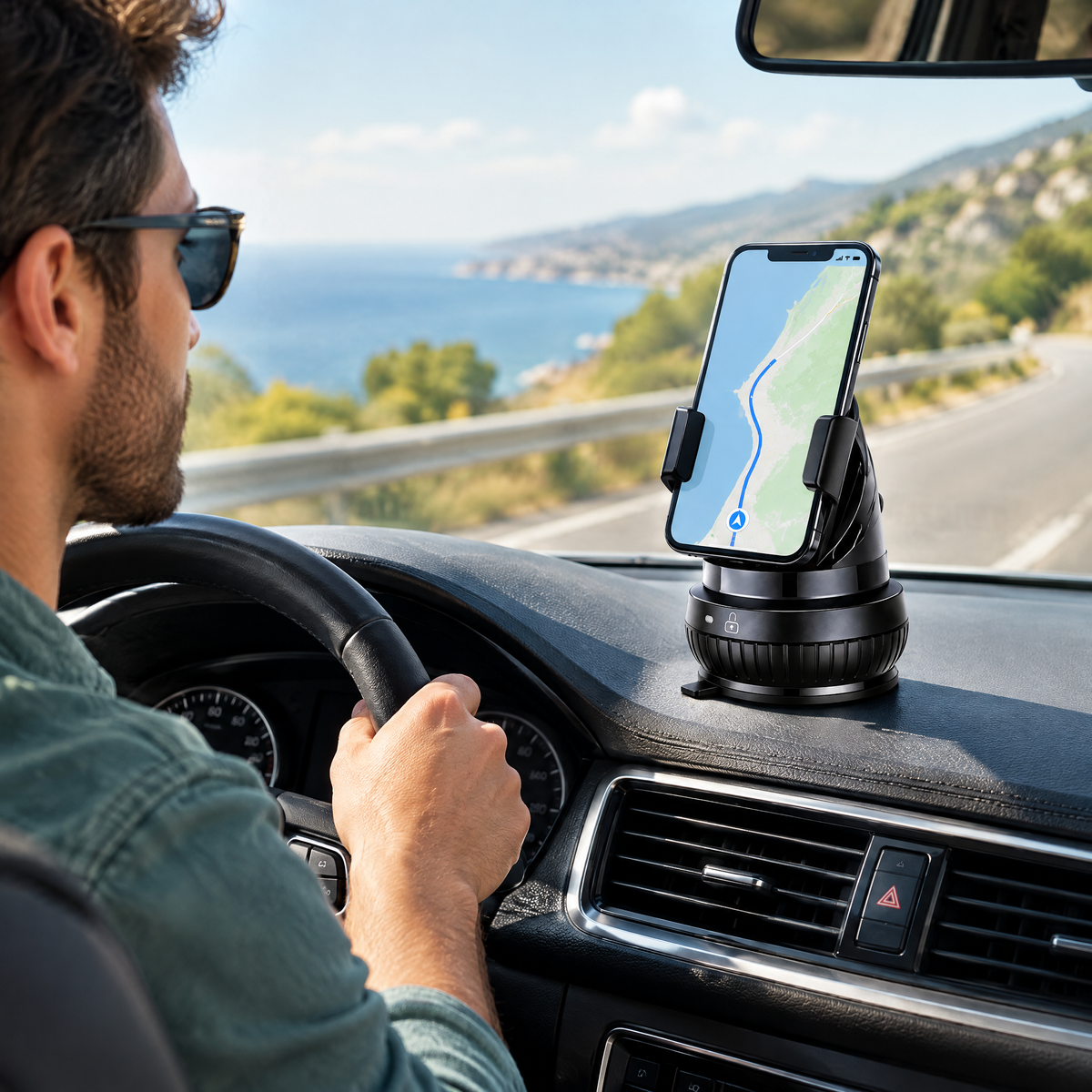 360° Dashboard Phone Mount – in use