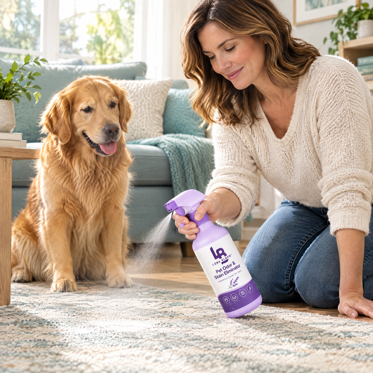 Pet Odor & Stain Eliminator Spray – in use