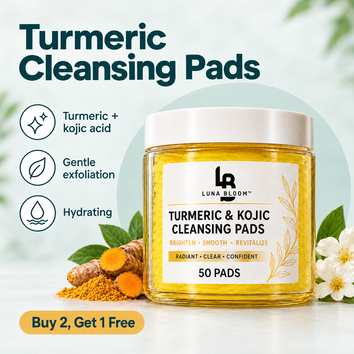Turmeric & Kojic Acid Cleansing Pads – highlights