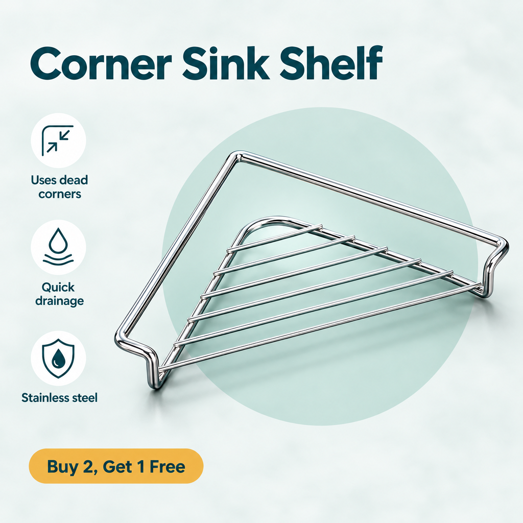 Stainless Steel Corner Sink Shelf – highlights