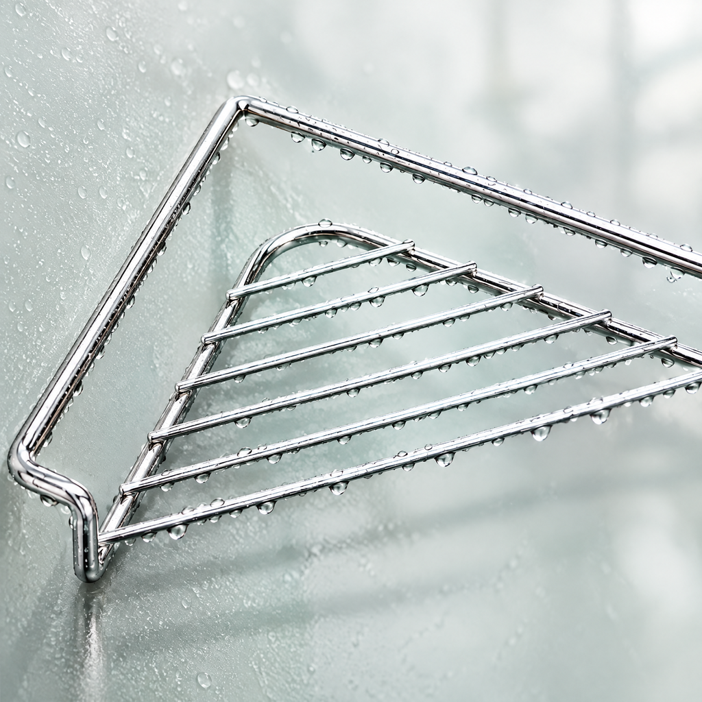 Stainless Steel Corner Sink Shelf – close-up