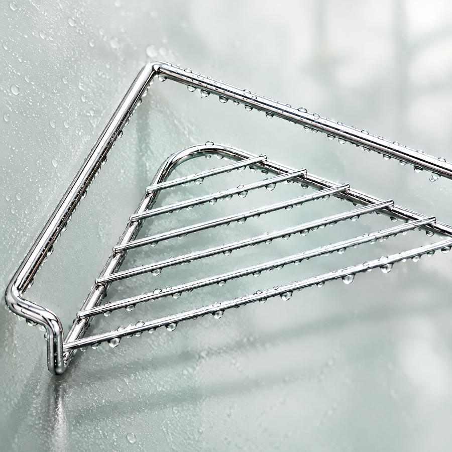 Stainless Steel Corner Sink Shelf – close-up