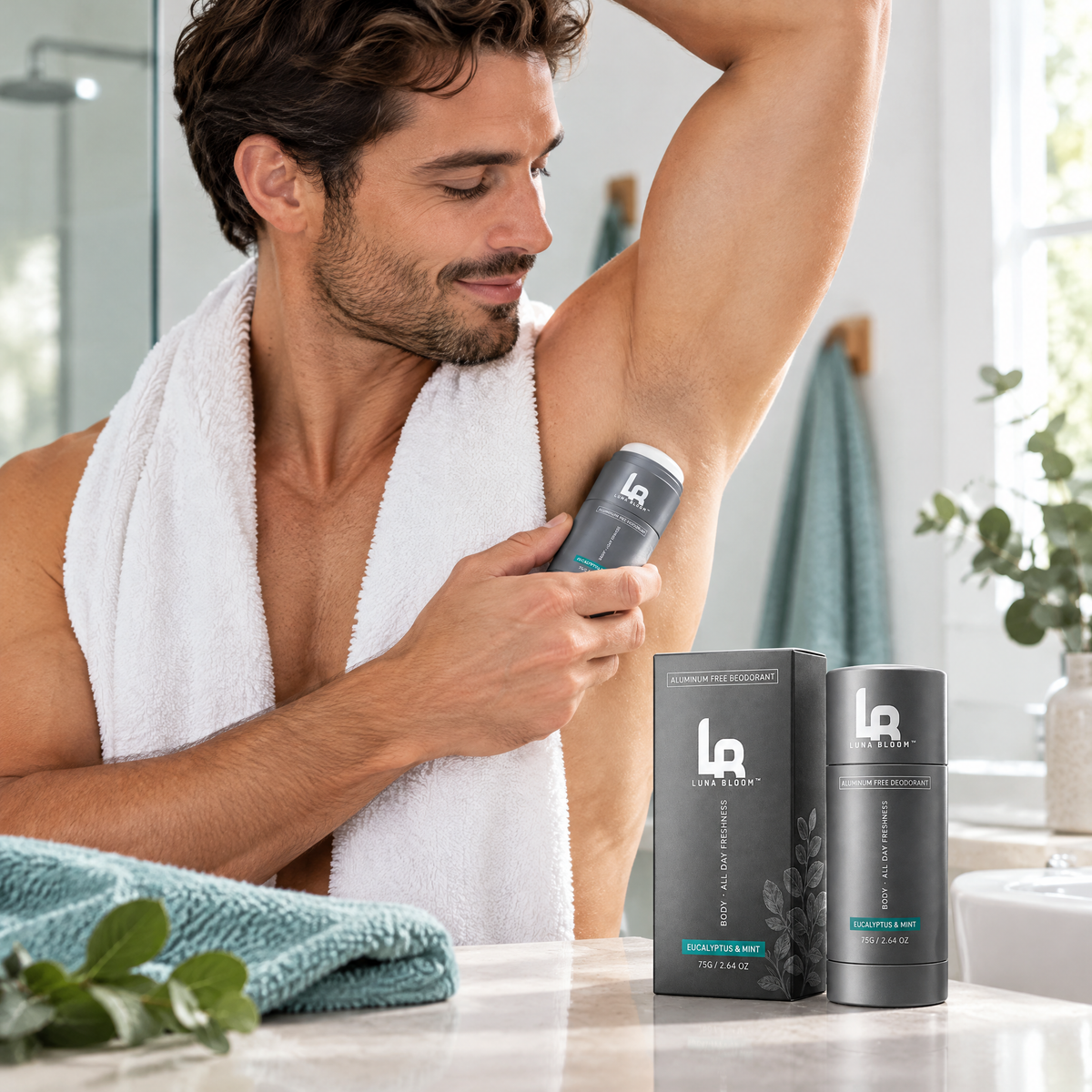 Aluminum-Free Unisex Deodorant Stick – in use