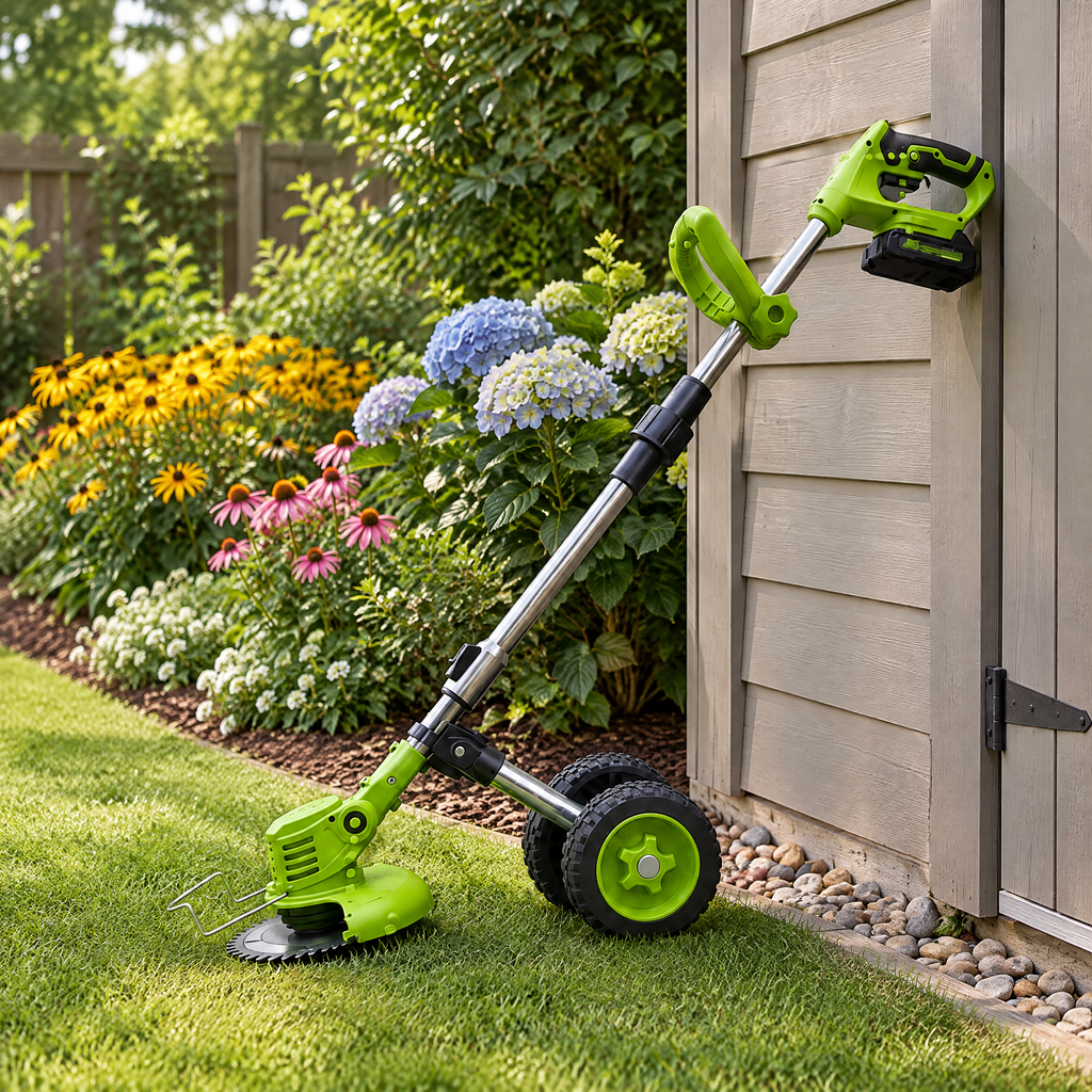 Cordless Wheeled Weed Trimmer – lifestyle