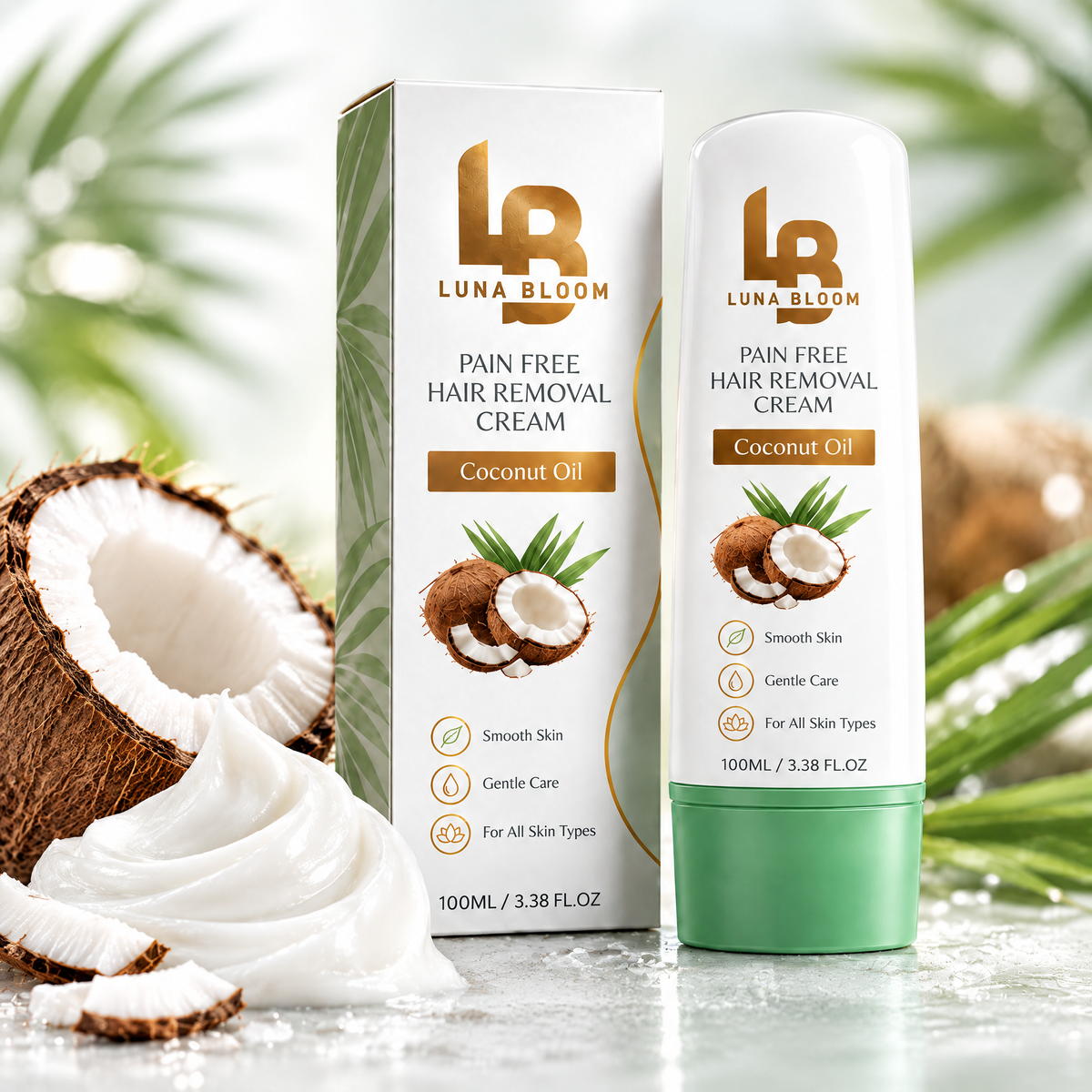 Coconut Pain-Free Hair Removal Cream – close-up