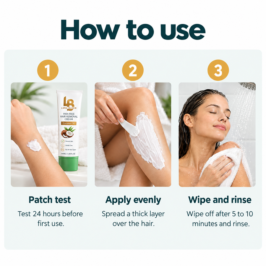 Coconut Pain-Free Hair Removal Cream – how to use