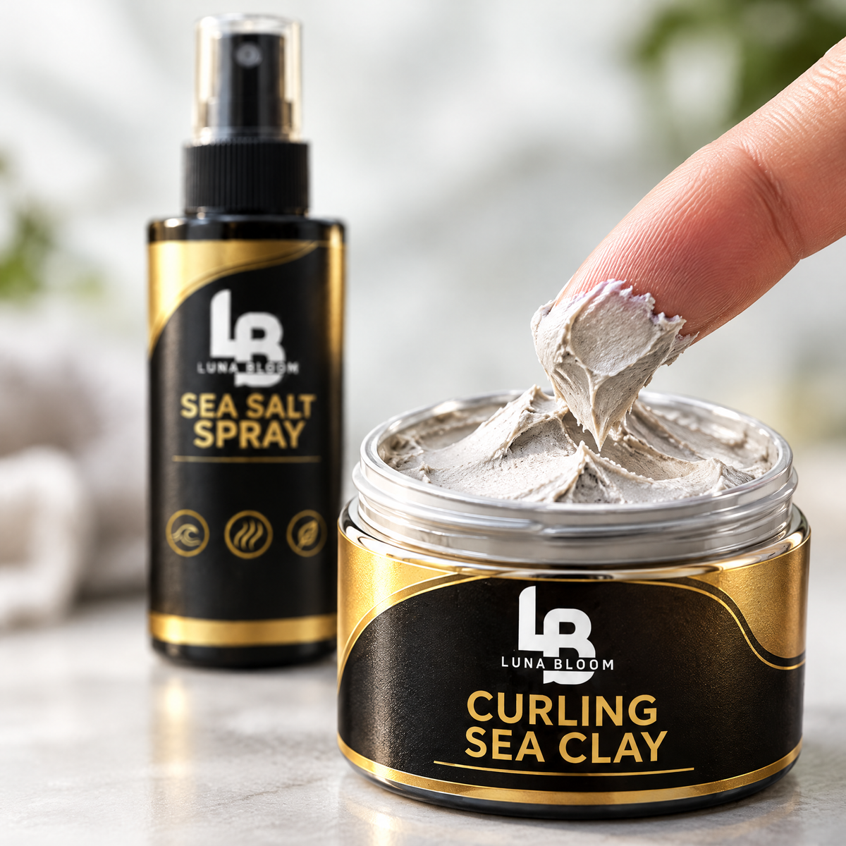 Sea Salt Spray & Curling Sea Clay Bundle – close-up