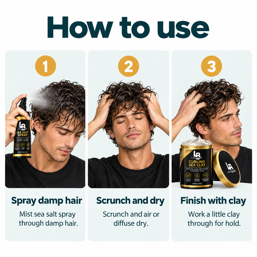 Sea Salt Spray & Curling Sea Clay Bundle – how to use