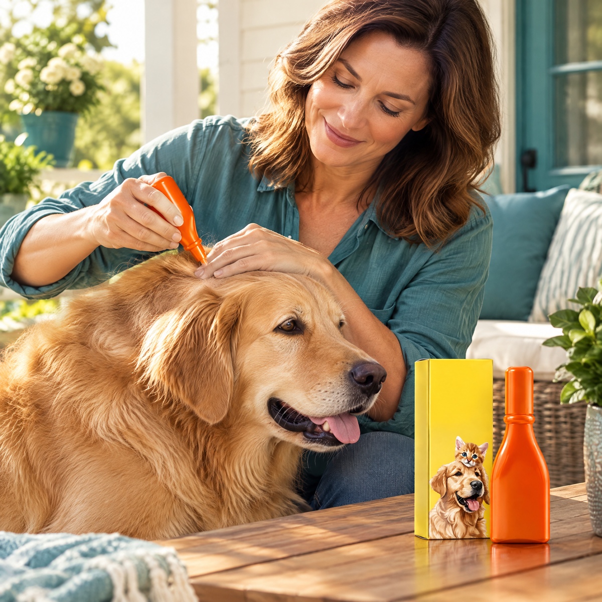 Flea & Tick Pet Drops – in use