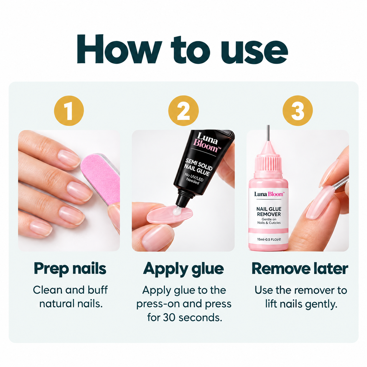 No-Lamp Semi-Solid Nail Glue Kit – how to use